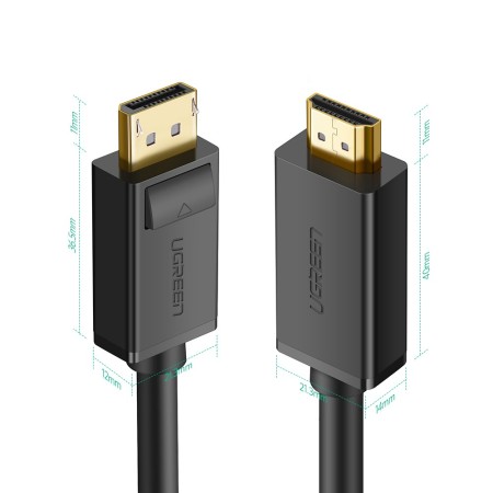 Кабель DisplayPort(m) - HDMI(m), 3m DP101 (10203) UGREEN