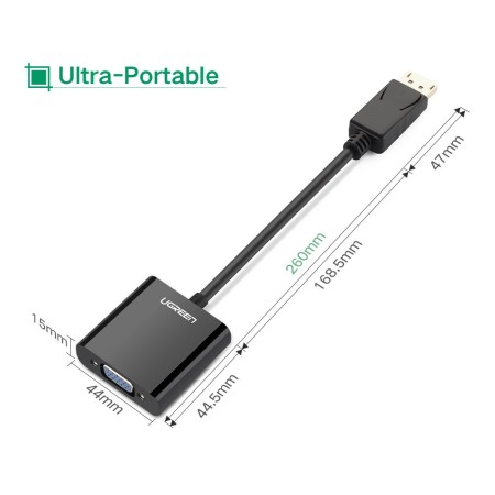 Конвертер DisplayPort на VGA adapter DP109 (20415) UGREEN