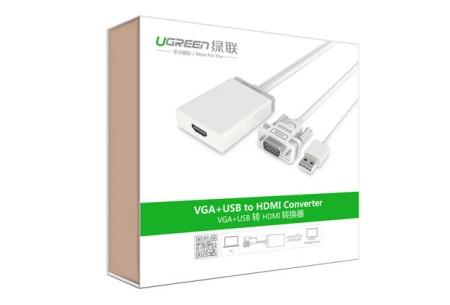 Конвертер с VGA + аудио на HDMI (UGREEN)