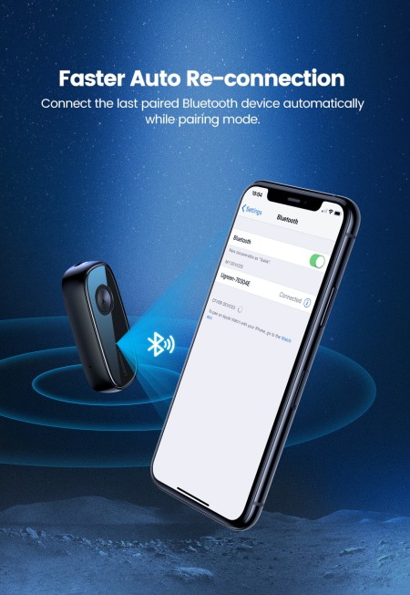 Bluetooth V5.0 Audio Receiver, 3.5mm + микрофон, CM279 (70304) UGREEN