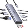 Конвертер USB 3.1(m) Type C на HDMI/LAN/CardReader/Type Cx2/USB 3.0x2/PD 100W CM498 (15375) UGREEN