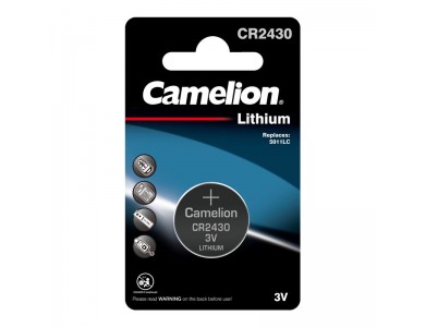 Батарейка CAMELION, CR2430-BP1 Lithium Battery, CR2430, 3V, 220 mAh, 1 шт.