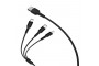 Кабель USB(m) - micro USB(m) + Lightning(m) + Type C BOROFONE ВХ16, 1m