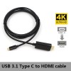 Кабель USB 3.1(m) Type C на HDMI, 1.8m, 4K, 30Hz