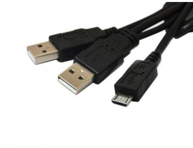 Кабель 2хUSB(m) - micro USB(m), Y-кабель (Для подключения жестких дисков)