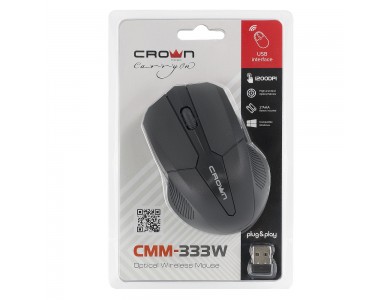 Мышь оптическая беспроводная Crown CMM-333W, USB