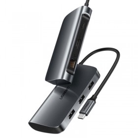 Конвертер USB 3.1(m) Type C на HDMI/LAN/USB 3.0 HUB 3 port UGREEN