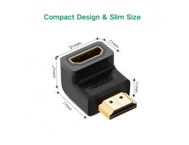 Переходник HDMI(f) - HDMI(m) 90° UGREEN