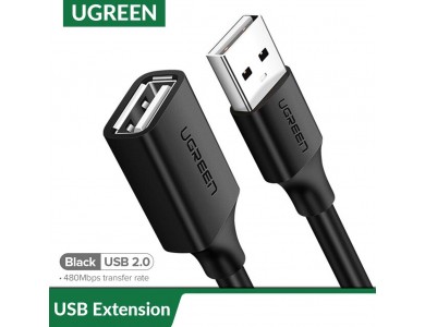Кабель USB(m) - USB(f) удлинитель USB 2.0, 1m UGREEN