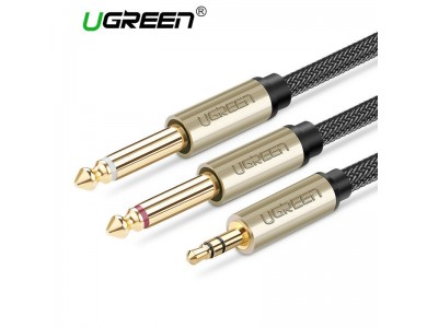 Кабель Audio(m) 3.5mm - 2*Audio(m) 6.3mm, 1 m UGREEN