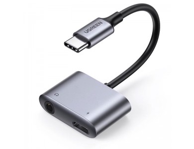 Конвертер USB 3.1(m) Type C на Audio 3.5mm + порт Type C для зарядки UGREEN 60164