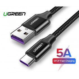 Кабель USB 2.0 - USB C, 480Mbps, 5A, Huawei SuperCharge, 1m UGREEN