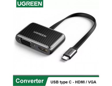Конвертер USB 3.1(m) Type C на HDMI + VGA UGREEN 70549
