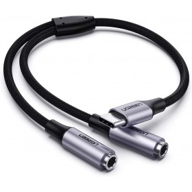Кабель USB-C - 2*Audio(f) 3.5mm (сплиттер для наушников) UGREEN
