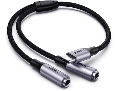 Кабель USB-C - 2*Audio(f) 3.5mm (сплиттер для наушников) UGREEN