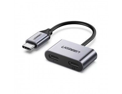 Конвертер USB-C на Audio USB-C + порт USB-C для зарядки UGREEN