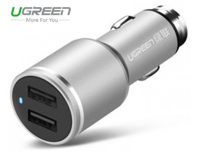 Адаптер в прикуриватель 2*USB/24W (UGREEN)
