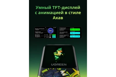 Мобильный аккумулятор Power Bank, 20000mAh, DigitalDisplay, 130W, серый, Genshin Impact Edition PB721 (35524GI) UGREEN