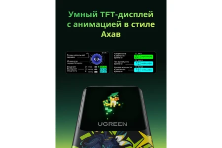 Мобильный аккумулятор Power Bank, 20000mAh, DigitalDisplay, 130W, серый, Genshin Impact Edition PB721 (35524GI) UGREEN