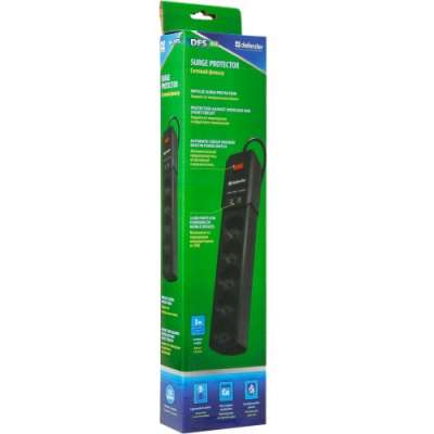 Сетевой фильтр Defender DFS 453 (5 розеток, 2 USB порта, 3м)
