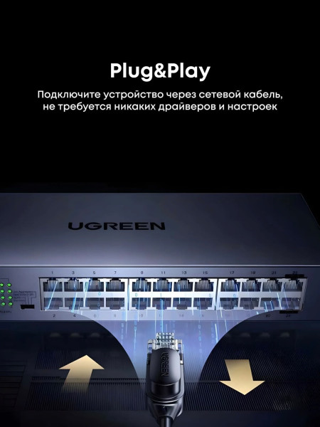 UGREEN, CM740 (35374EU), Коммутатор неуправляемый 24-портовый 1Gb/s