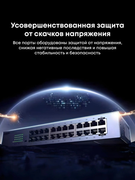 UGREEN, CM740 (35374EU), Коммутатор неуправляемый 24-портовый 1Gb/s