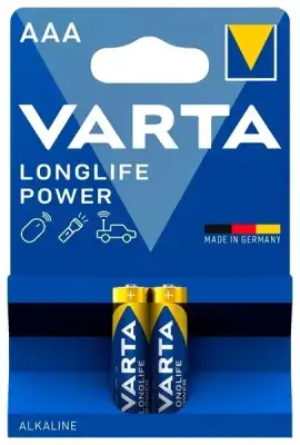 Батарейка, VARTA, LR03 Longlife Micro, AAA, 1.5 V, 2 шт., Блистер