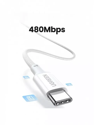 Кабель USB C - USB C, 480Mbps, 5A, QC4.0/PD3.0, 100W, 1m, L502 UGREEN