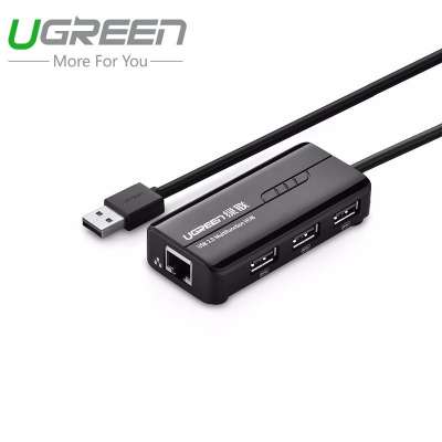 Конвертер USB 2.0 на LAN RJ-45,10 100 Mbps + USB HUB 3 port, 0.2m CR103 20264 UGREEN
