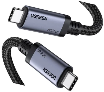 Кабель USB C - USB C, 4.0 Gen4, 80Gbps, 16K@60Hz, 5A, 240W, 1m, L706 (65383) UGREEN