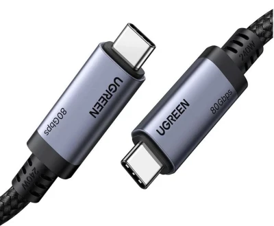 Кабель USB C - USB C, 4.0 Gen4, 80Gbps, 16K@60Hz, 5A, 240W, 1m, L706 (65383) UGREEN