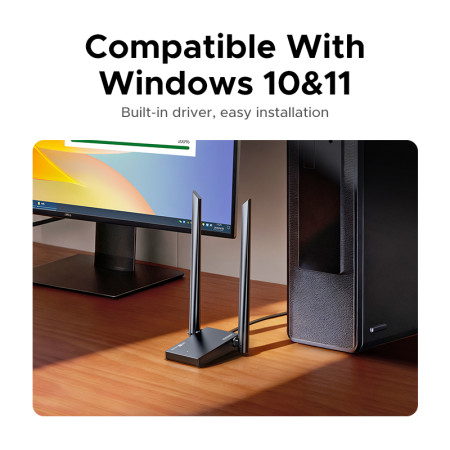 Wi-Fi6E AXE5400 Беспроводной сетевой адаптер 2.4GHz/5GHz/6GHz CM787 (75917) UGREEN