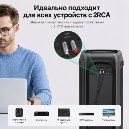 Кабель USB-C - 2RCA, 1.5m CM451 (20193) UGREEN