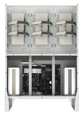  Корпус BigCryptone-6Rv2 - Раздельные потоки, 6GPU (ALL), 540х800х300мм, 2 блока АТХ, 3 fan