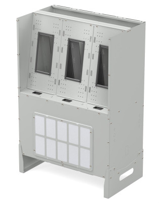  Корпус BigCryptone-6Rv2 - Раздельные потоки, 6GPU (ALL), 540х800х300мм, 2 блока АТХ, 3 fan