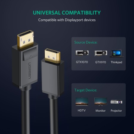 Кабель DisplayPort(m) - DisplayPort(m), 3m, V1.2 DP102 (10212) UGREEN
