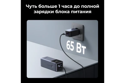 Мобильный аккумулятор Power Bank, 12000mAh, DigitalDisplay, 100W, серый, PB724 (35526B) UGREEN