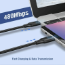 Кабель USB C - USB C, 480Mbps, 3A, QC4.0/PD3.0, 60W, 3m, US286 (60788) UGREEN