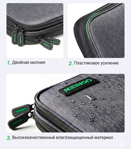 Сумка для аксессуаров, Gray, Oxford, 245*175*50mm, LP139 (50147) UGREEN