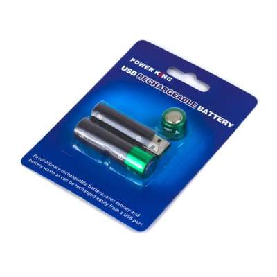 USB Аккумуляторы 1.2V, AA «пальчиковые» 300mAh (2 штуки)