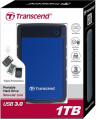 1000 Gb Transcend, Portable HDD 2,5'' Black-Blue, USB 3.1 (TS1TSJ25H3B)