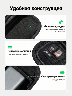 Сумка для аксессуаров, Gray, Oxford, 203*129*72mm, LP152 (50903) UGREEN