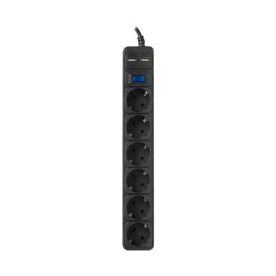 Сетевой фильтр, SVC, ZC6S-50M-USB, 6 розеток, 5 метров, два USB-порта, 220-250В, 10A