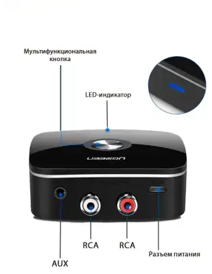 Bluetooth V5.1 Audio Receiver, 3.5mm/2RCA, CM106 (40759) UGREEN