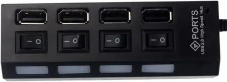 USB 2.0 4 port HUB c переключателем