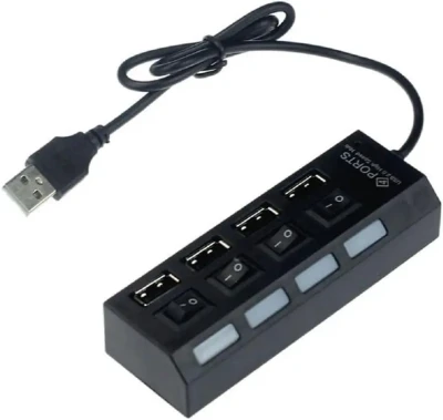 USB 2.0 4 port HUB c переключателем