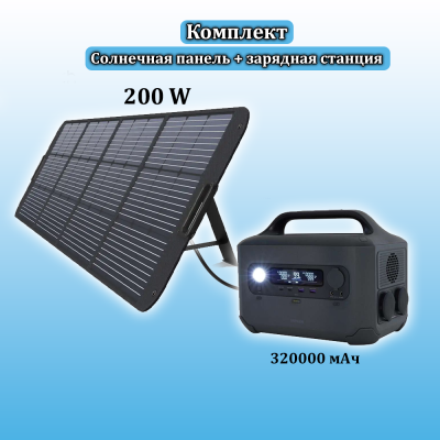 Комплект зарядная станция UGREEN GS1200 + Солнечная панель (SC011) 200W Choetech