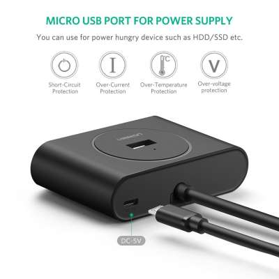 USB 3.0/Type C 4 port HUB, 1m CR113 (40850) UGREEN