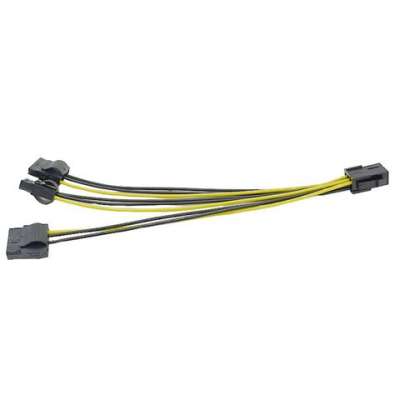 Кабель питания 6Pin на 3xMolex, 20см