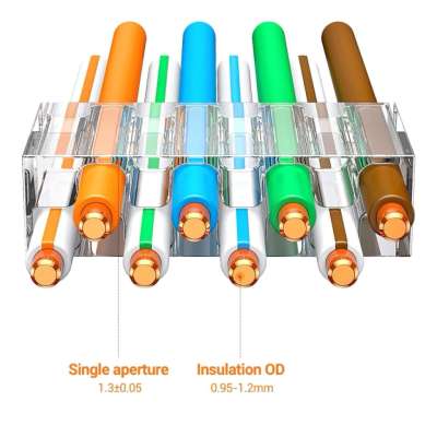 Коннектор RJ-45 (FTP) CAT 6, 100шт., NW184 (80121) UGREEN